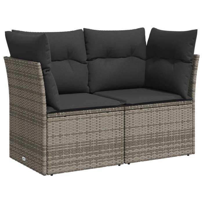 VidaXL Garden Lounge Set with Cushions 10 Pcs Grey Braided Resin 3269370
