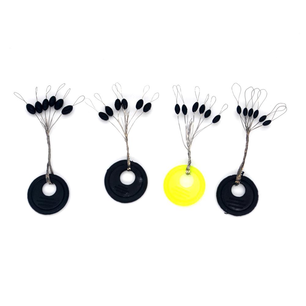 MNFT (12 Set=72 Pcs) Cylindrical Oval Rubber Fishing Bobber Float Space Beans
