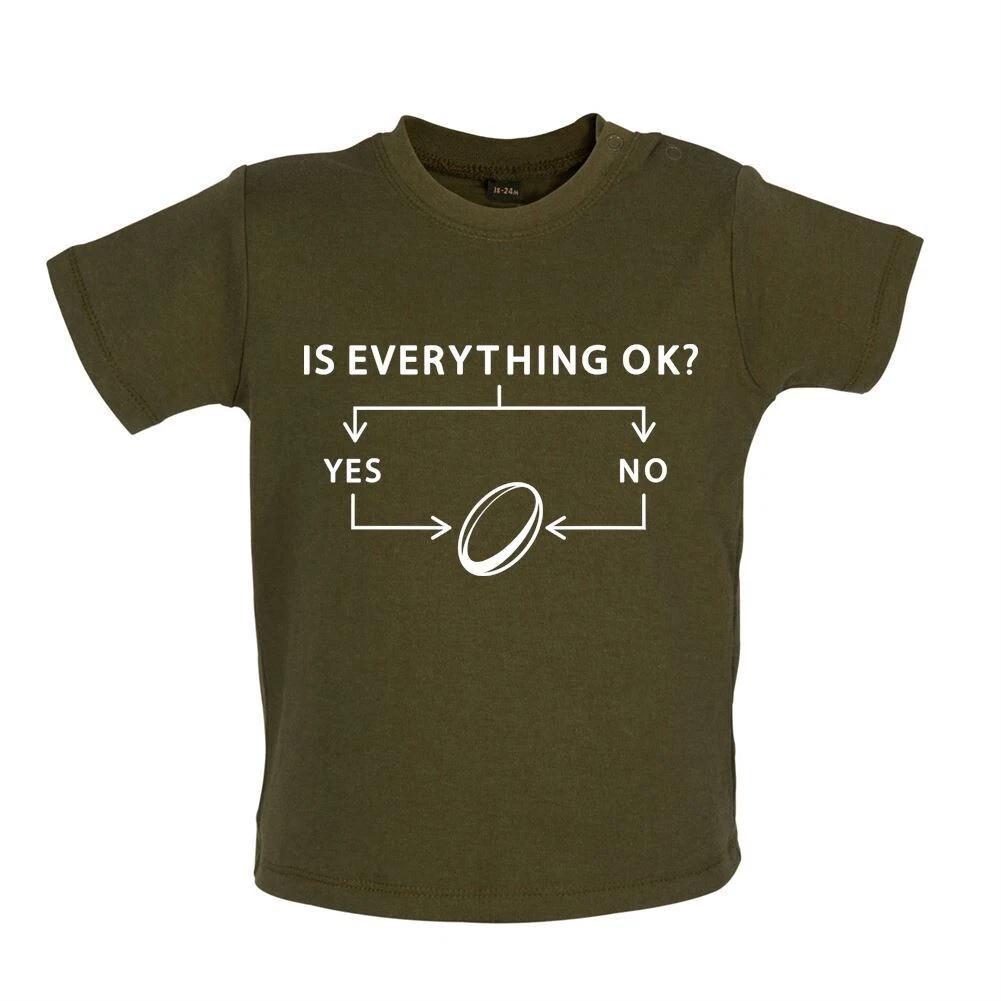 Is Everything Okay? Rugby - Baby T-Shirt / Babygrow - Funny Player League Union 160