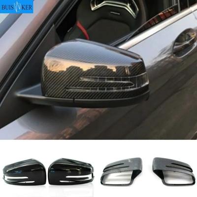 2vnt. Pakaitinis anglies pluošto raštas Galinio vaizdo šonas Veidrodžio dangtelio dangteliai, skirti Mercedes Benz W176 W246 W204 W212 W221 C117 X204 X156