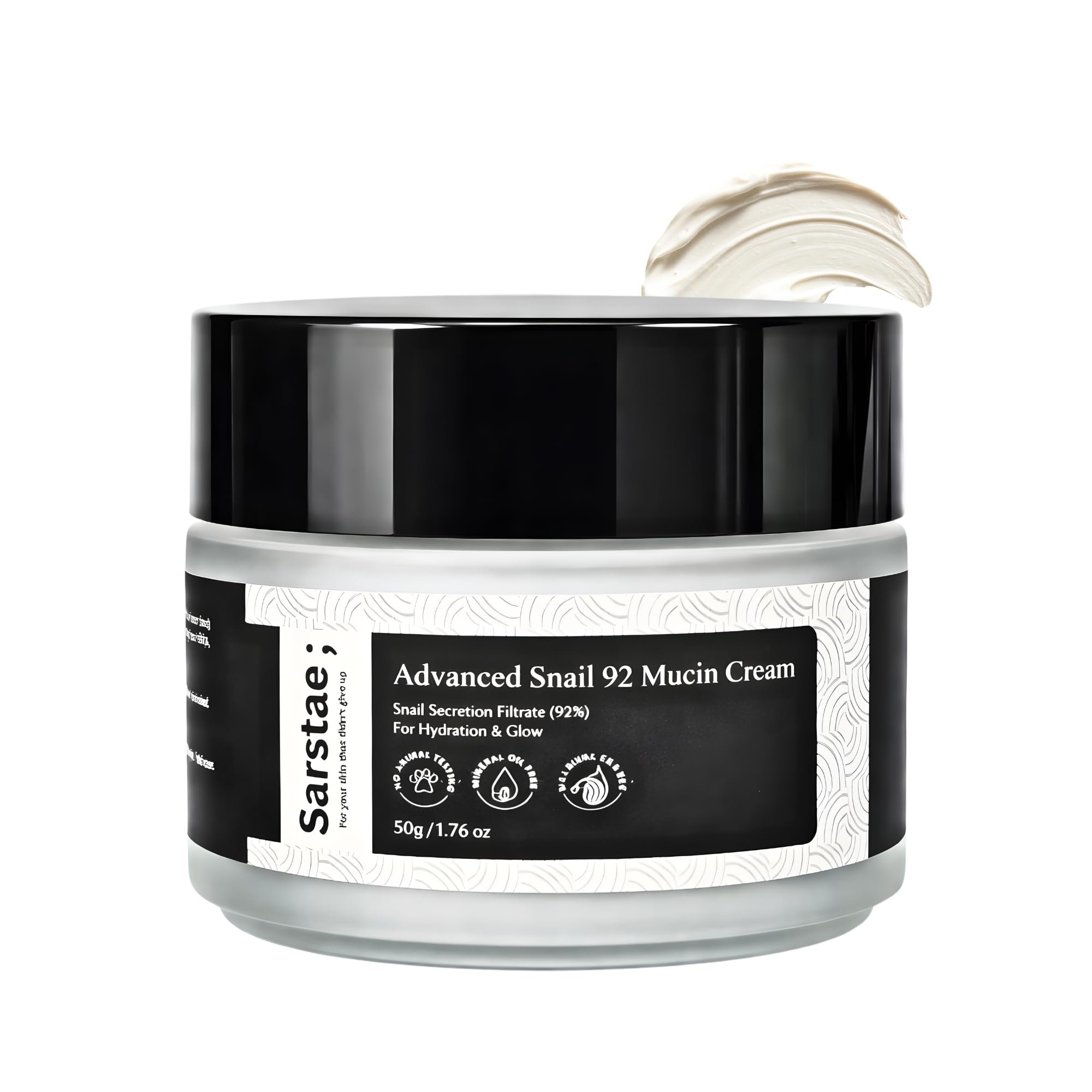 Sarstae Advanced Snail 92 All In One Cream for Glass Skin | For Glowing & Hydrated Skin | Day + Night Regimen | 100 g