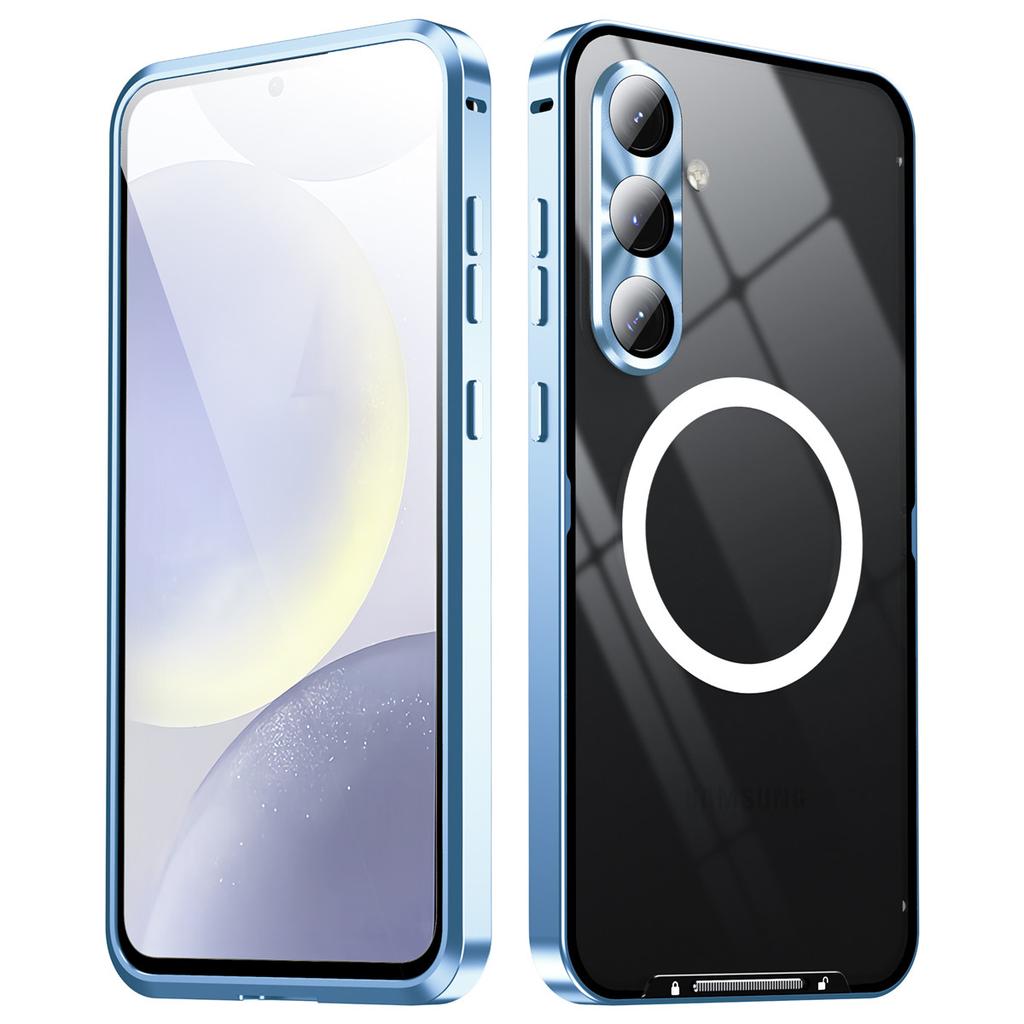 Aluminium Metal Clear Case for Samsung galaxy S25 S24 FE S23 S22 S21 Ultra Note 10Plus Camera Lens Film Protection Magnetic Case
