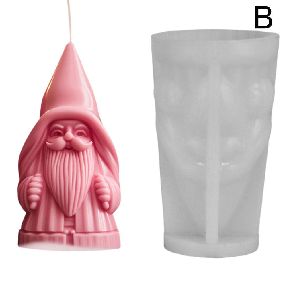 3D Santa Claus Silicone Candle Mold DIY Dwarf Gypsum Resin Soap Production Tool Home Decoration Crafts Aroma Candle Mold
