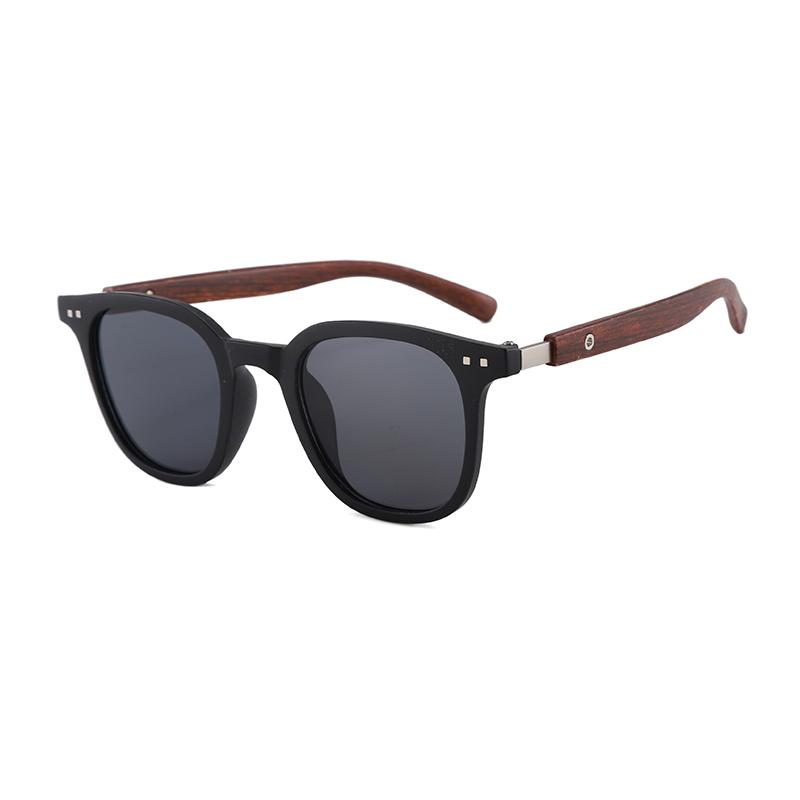 Fashion Wood Grain Leg Rice Nail Square Sunglasses For Men And Women UV Protection Sun Glasses Sunshade Eyeglasses