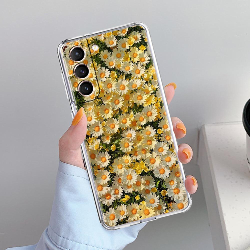 Phone Case For Samsung Galaxy S26 S25 S24 S23 S22 Ultra S20 S21 FE 5G Plus Soft Clear Cover Summer Colorful Flower