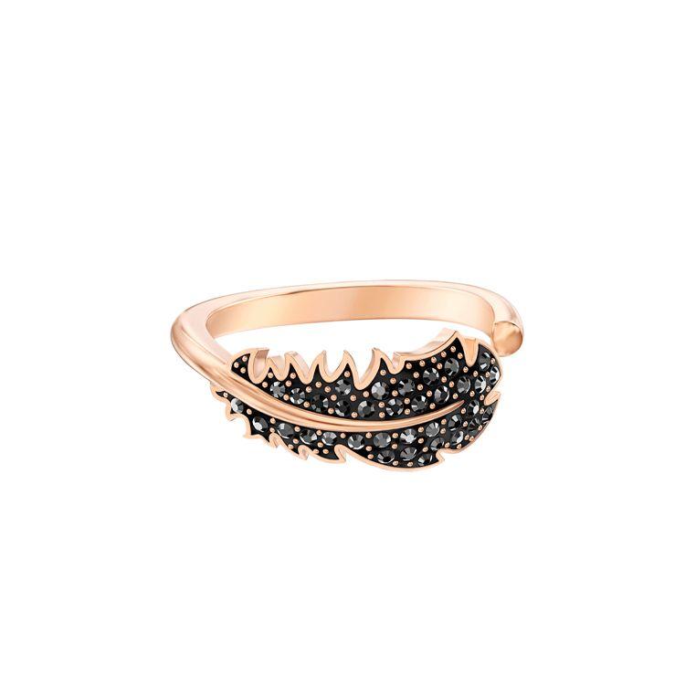 

Swarovski Naughty Series Black Feather Ring Women rings 5509673+5509676+5495296 55