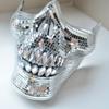Crystal Skull Half Face Mask Dress Accessory Suitable for Halloween and Costume Parties with Reflective Disco Designs