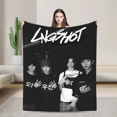 Kpop Group Lngshot  Blanket Multi-size Soft Fuzzy Plush  Throw Blankets for Couch Sofa and Bed