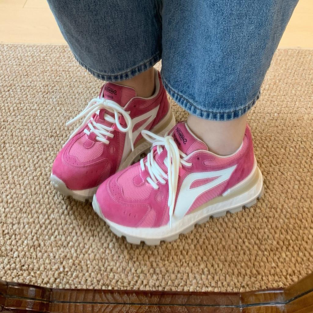 Thick-soled heightening 8CM dad shoes women's 2025 summer new breathable mesh casual sports shoes versatile muffin shoes