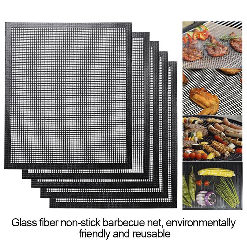 Heat-Resistant BBQ Grilling Mat Replacement Mesh Wire Net Non-Stick Grilling Mesh Pads Outdoor Activities Cook Reusable Bbq Tool