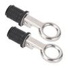 2PCS Boat Plug Snap Handle Stainless Steel Boat Drain Twist Plug Marine Rubber Plug Accessories for Ships Yachts