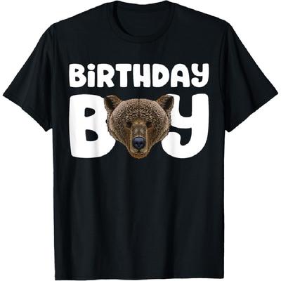 Bear Birthday Boy Party Animal Kids Grizzly Bear Birthday T-Shirt