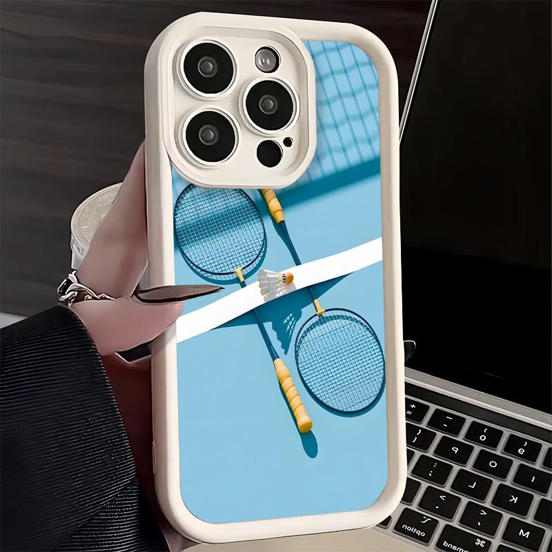 Phone Case for iPhone 17 Air 16E 15 16 Pro Max Badminton Sport Cover 14 Plus 13 12 Mini Soft Shell Silicone Fundas