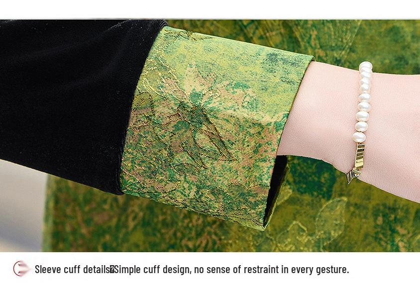 2026 Chinese Style Golden Velvet Spring Suit for Middle-Aged Women: Three-Piece Vest Set