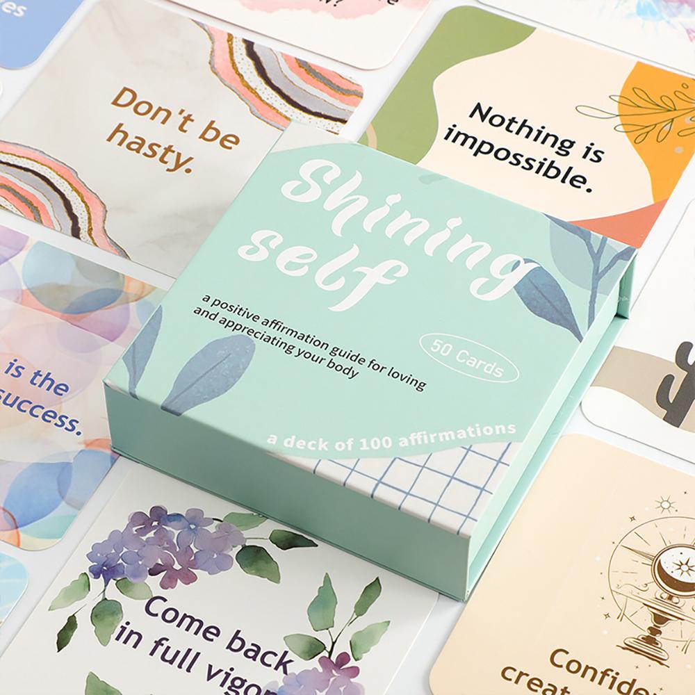 

Creative English Women s Inspiration Card Boxed Greeting Card Daily Encouragement Words Positive Energy Postcard зелёный