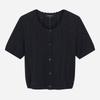 Women Crochet Round Neck Short Sleeve Cardigan T264mcd252w
