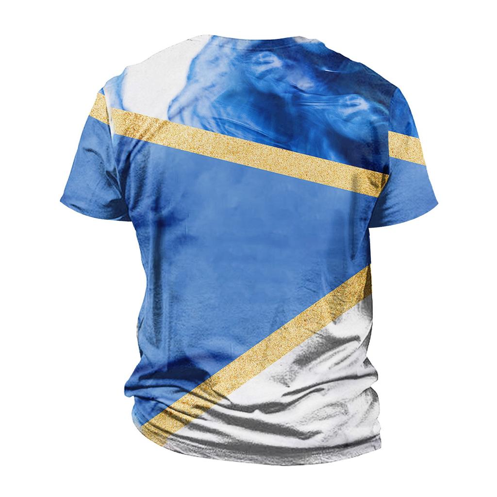 European And American Round Neck Casual Ethnic Retro Printed Short Sleeve T-shirt Top