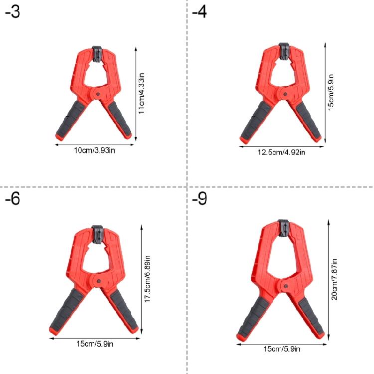 3/4/6/9Inch Plastic Adjustable Woodworking Clamps Wood Working Tool Spring Clip Carpentry Clamps Photography Studios