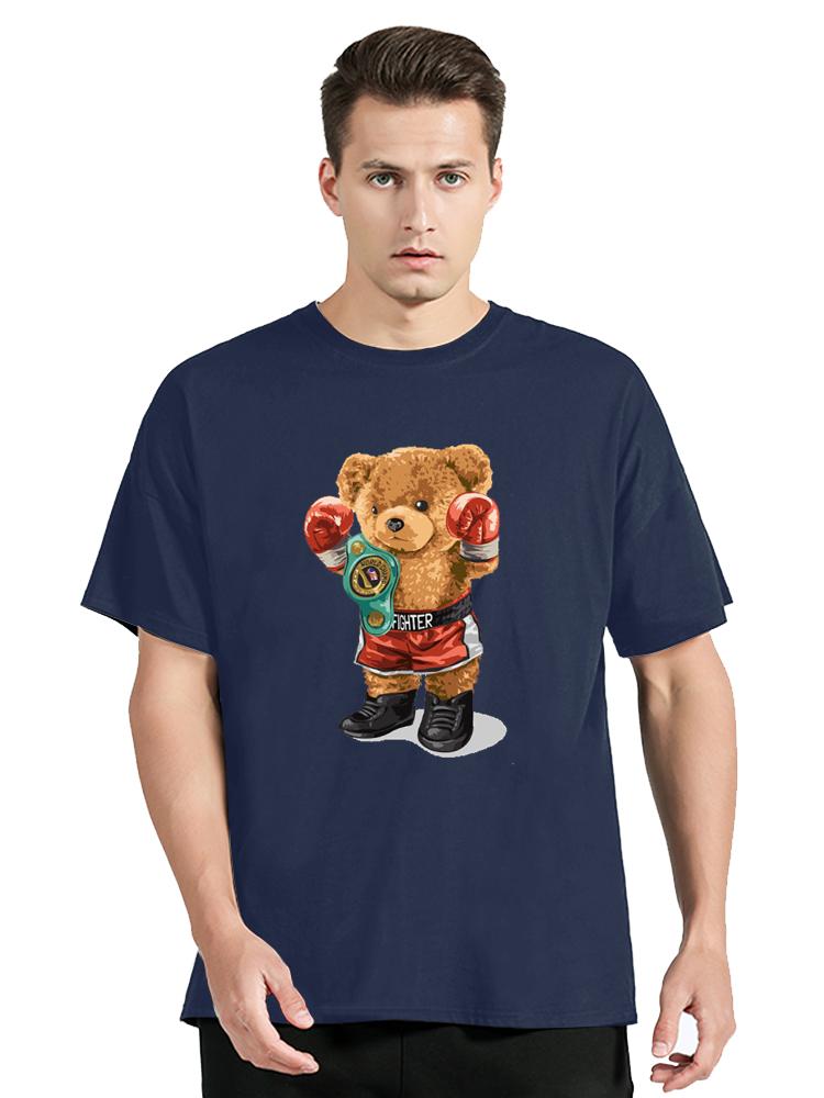 New 90s Boxing Bear Short Sleeve Tshirt Clothing Unisex Summer Tshirt Harajuku Graphic Clothing Girl Tops Fashion Cotton T Shirt
