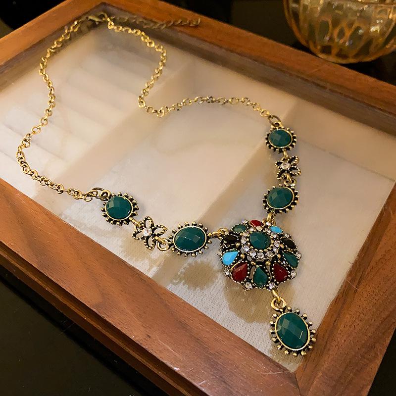 Vintage Rhinestone Bridal Jewelry Sets for Women Luxury Shiny Round Chokers Necklace Earrings Wedding Dress Bridal Jewelry