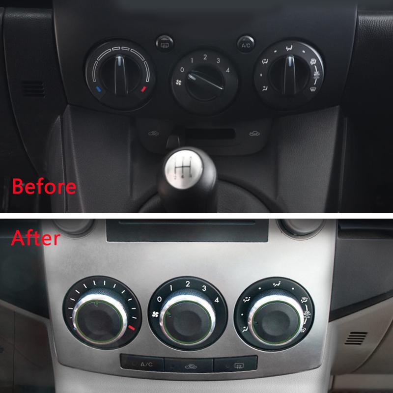 3pcs A/C Switch Knob Heater Climate Control Button Trim Fit for Mazda 2 Demio 2007 2008 2009 2010 2011 2012 2013 2014