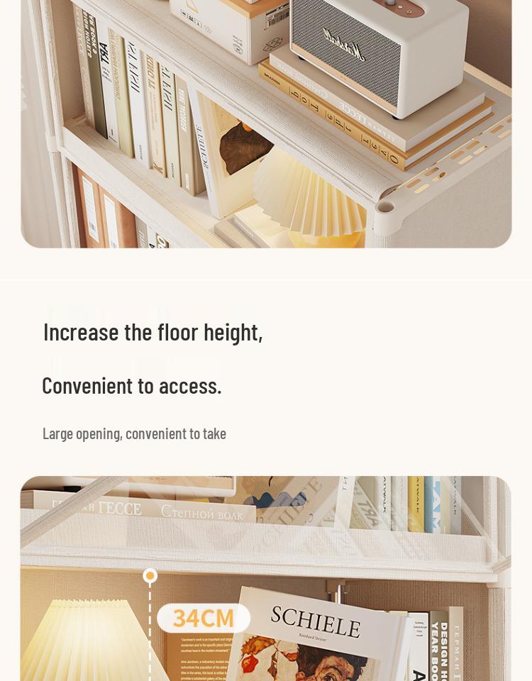 Children's Large Capacity Transparent Floor-standing Bookshelf & Storage Cabinet