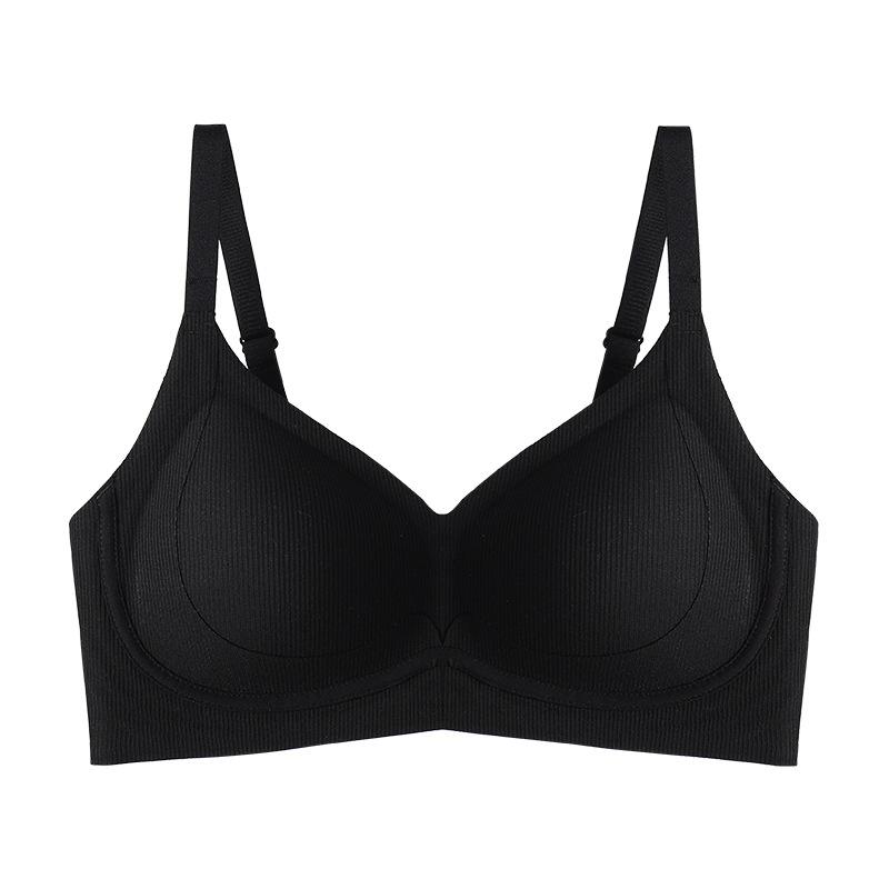 

Женское осенне-зимнее новое модное нижнее белье с надписью на плечевом ремне, красивой спинкой, без следов, с мягкой поддержкой, для маленькой груди, собирающее 40/90ABC чёрный