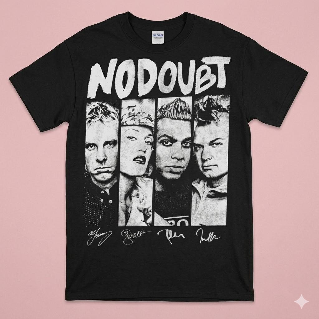 Vintage No Doubt Musik Mitglieder Trendiges Grafik Baumwolle Unisex T-Shirt