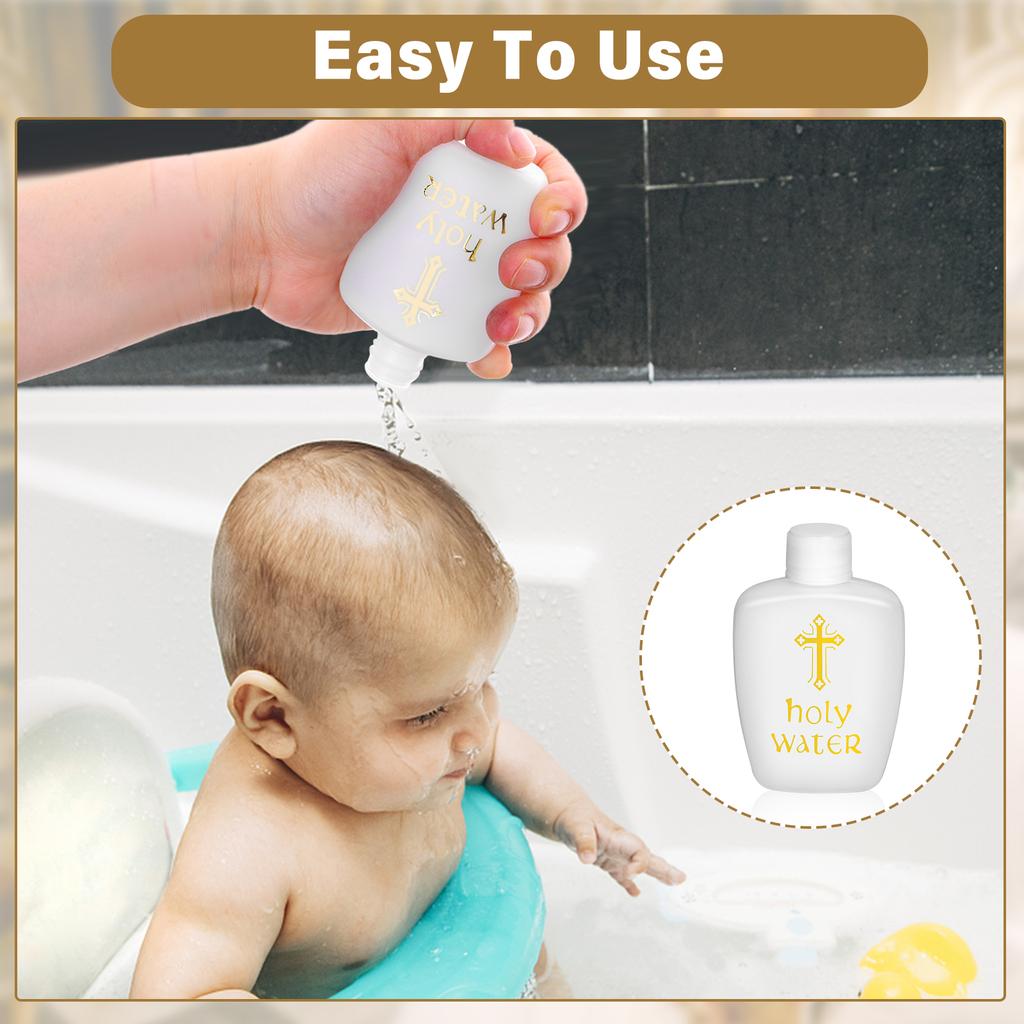 20 Pcs Holy Water Bottles 2Oz Empty Container With Gold Cross 60Ml Holy Water Plastic Bottle For Compact And Portable Holy Water