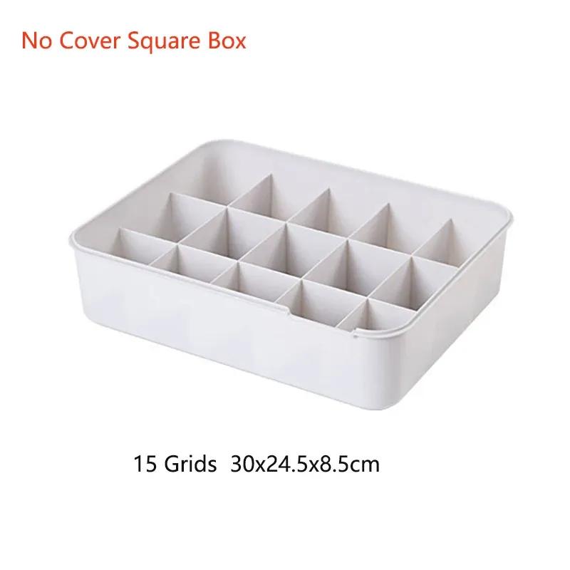 

Сетчатый пластиковый ящик для хранения нижнего белья с органайзером Mark Closet, ящиком для нижнего белья, ящиком для носков, органайзером для бюстгальтеров с крышкой для уборки вашего HE07-0001-white-15grid&80*60*40cm