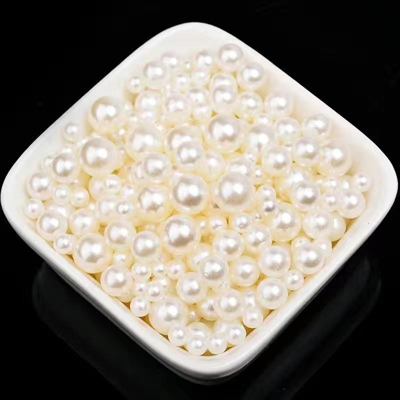 2Mm-30Mm Non-Porous Abs Imitation Pearl Water Grinding Plastic Round Bubble Beads, Shoes, Bags, Clothing Headgear, Bead Filling Accessories