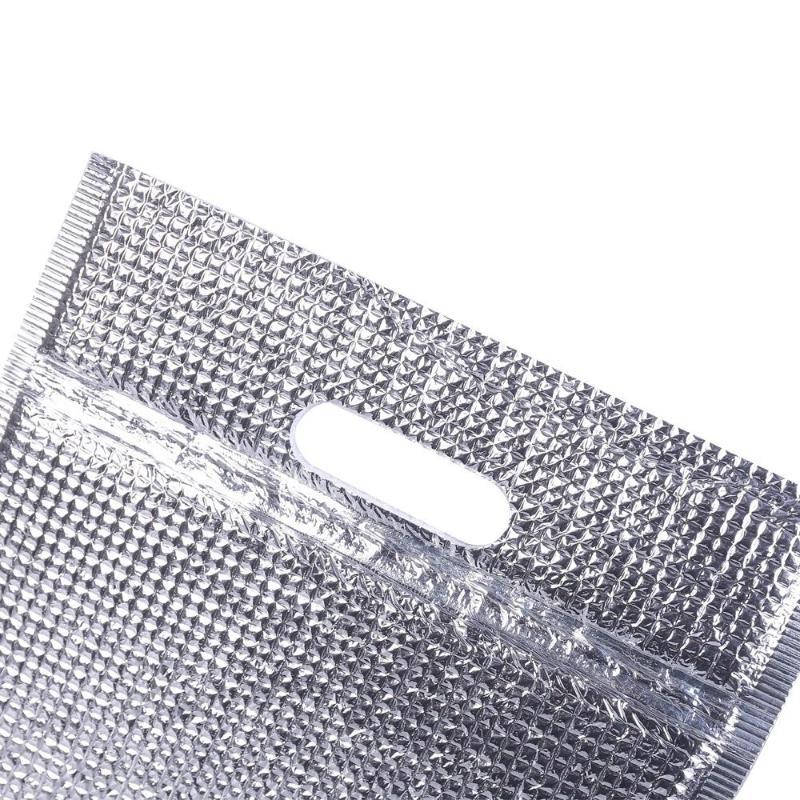 5Pcs Aluminum Foil Insulated Thermal Bags for School Lunch Takeout Camping Grocery Shopping Picnic