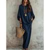 2026 Womens Loose Fit Solid Color Two-Piece Set T-Shirt Midi Skirt Casual Outfit