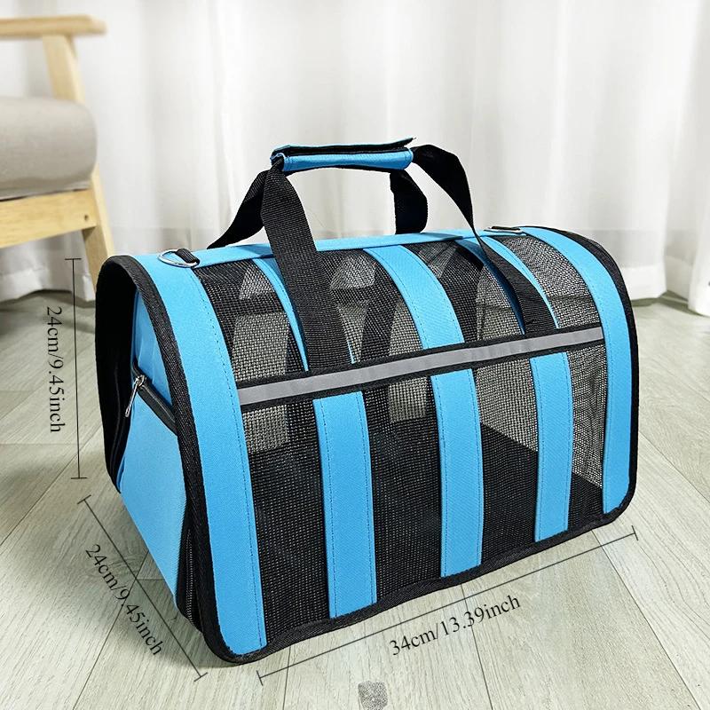 Pet Carrying Bag Outing Portable Cat Dogs Handbag Foldable Small To Medium Dog Cage Mesh Handbag