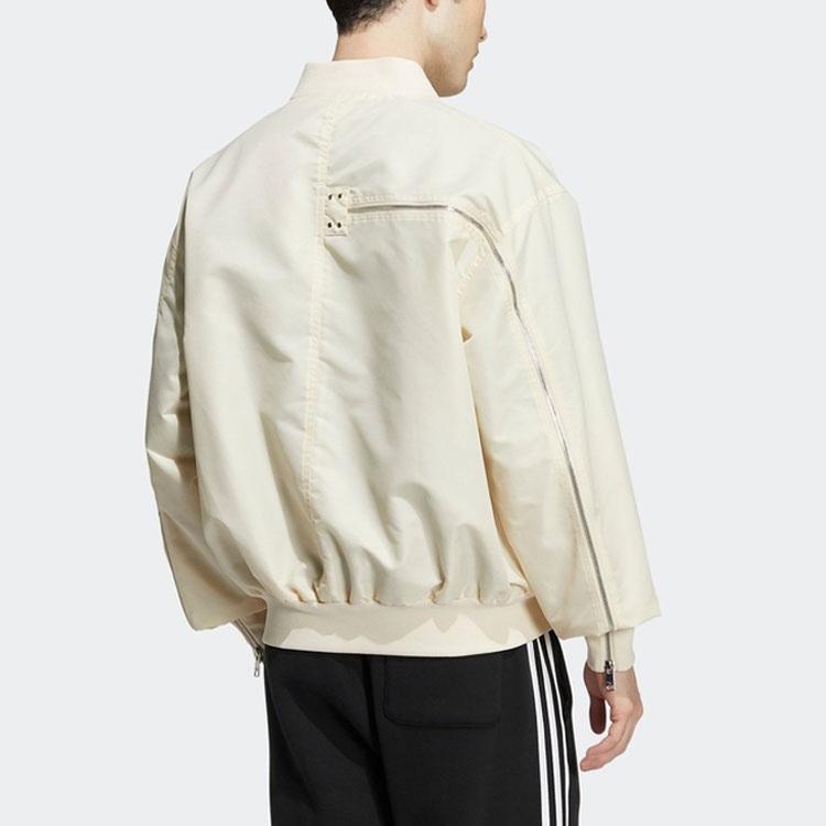 adidas originals Zipper Jkt Solid Color Casual Sports Jacket Beige Men's HL6493