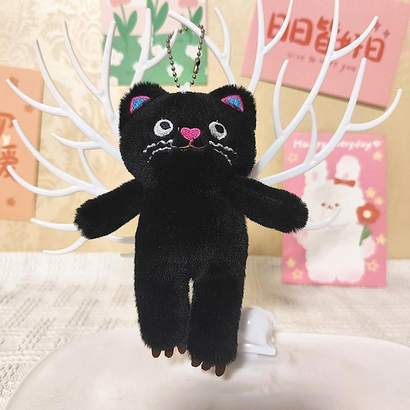 

Брелок для ключей «Безмолвный кот», плюшевая таинственная черная кошка, кукла, игрушка, брелок, сумка, подвеска, держатель для ключей от машины для пары чёрный