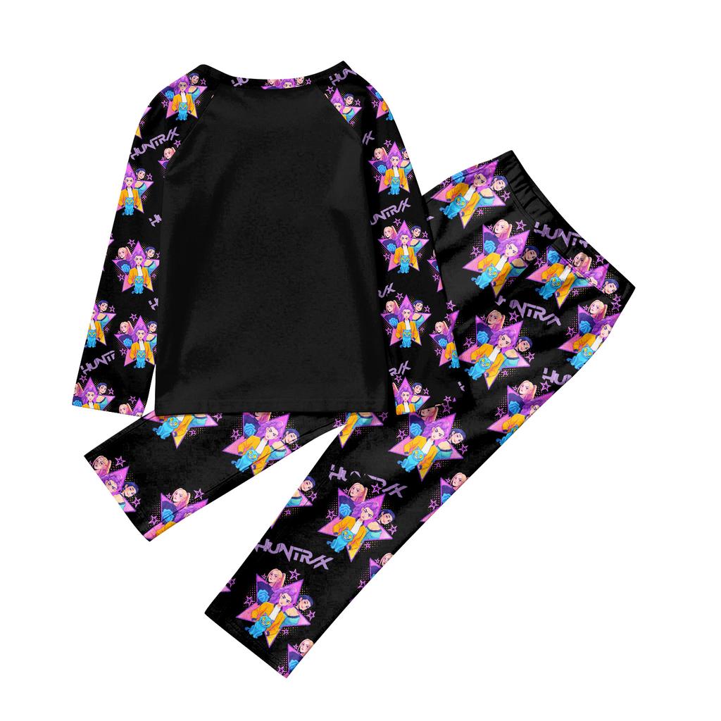 Cartoon Letters Print Family Matching Long Sleeved Parent-child Suit Home Clothes Suit Fall