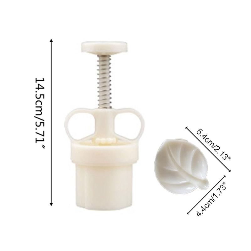 50g Plastic Material Mooncake Molds Leaf Shaped Mooncake Stamps DIY Baking Mooncake Accessories for Mid-Autumn Festival