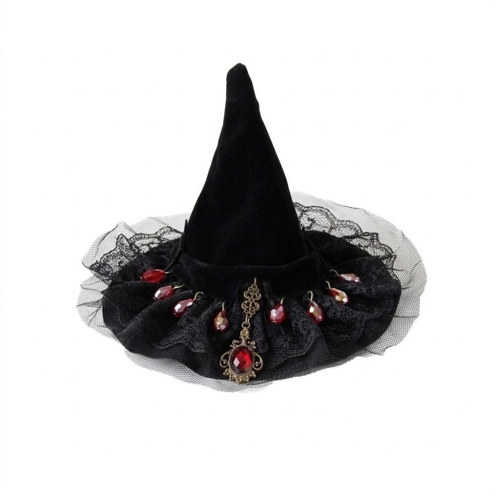 Netz-Hexenhut Haarspange Blume Hexen-Haarnadeln Kreative Halloween-Haarspange Kostümparty