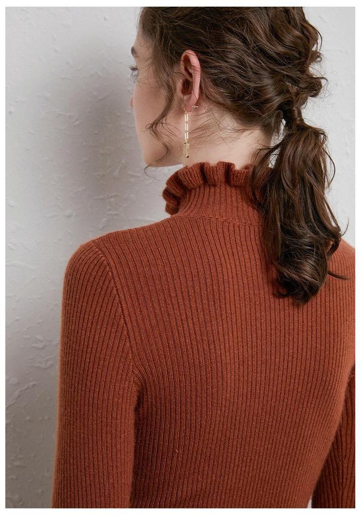 2020 Autumn Winter Women's Knitwear: Korean Style Floral Collar Striped Sweater Jacket