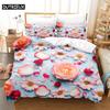 Lovers Queen Bedding Set Flowers Rose Duvet Cover Set Bedding Digital Printing Bed Linen King Size Duvet Cover Set Bedding Sets