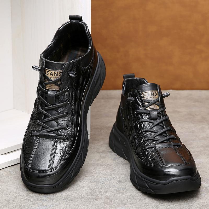 Fashion Fashion Brand Men Shoes Handmade High Quality Genuine Leather Non-Slip Mens Sneakers Lace-up Comfort Business Man Casual Shoes