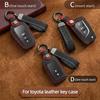 Leather Key Fob Cover For Toyota Camry Corolla Highlander Prius Yaris Avalon Crown Land Cruiser Prado Alphard Key Case Shell