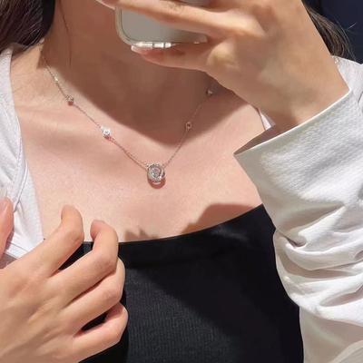 Herz Halskette S925 Silber Halskette frauen Schlüsselbein Kette