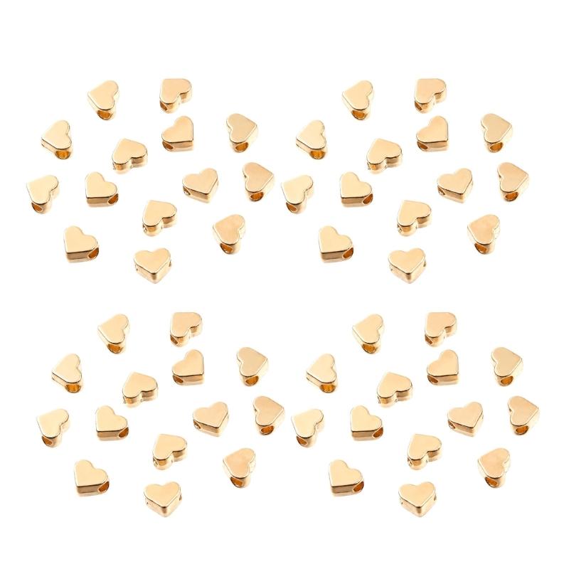 Side-Drilled Heart Spacer Beads, 100 Zinc Alloy Beads for Necklaces, Bracelets, Anklets, Chokers, and Jewelry Designs