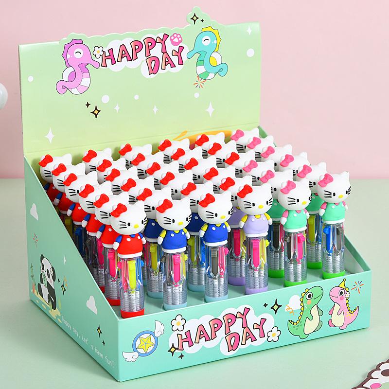 

36Pcs Sanrio Kawaii Hello Kitty Shape 4 Colors Ballpoint Pen Mini Stationery Pens for Writing Cute School Office Supplies Prize Gift Writing Tools Hol Random style 36Pcs