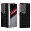 For Honor Magic V2 RSR Porsche Design Case Woven Texture Leather+PC Phone Cover Clear Edge