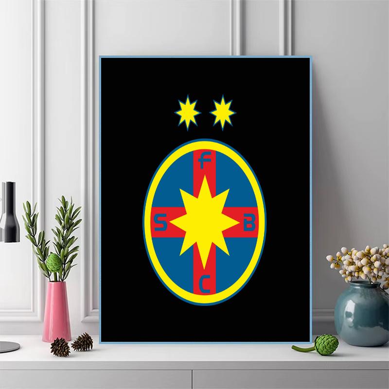 FCSB Bucuresti Pattern 3pcs 100% Round Full Drill 5D DIY Diamond Painting Embroidery Cross Stitch Rhinestone Décor