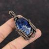 Sodalite Pendant Copper Wire Wrapped Pendant Dainty Gemstone Pendant Handmade Sodalite Jewelry Healing Stone Pendant Copper Jewelry For Gift
