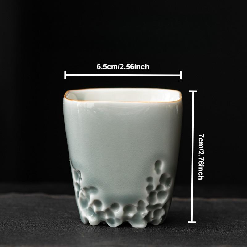 Green Glaze Handmade Ceramic Teacup Chinese Kung Fu Gongfu Teaware Set Retro Japanese Mugs Drinkware Tea Ceremony Master Cups